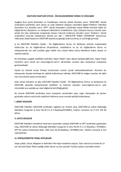 DIGITURK PAKETLERİ &Uuml;YELİK - &Ouml;N BİLGİLENDİRME FORMU VE