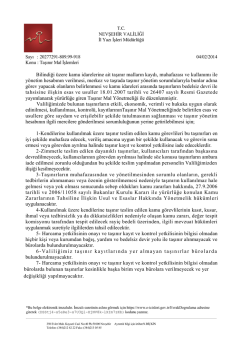 Taşınır Mal İşlemleri.