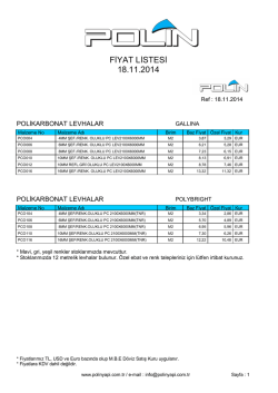 FİYAT LİSTESİ 18.11.2014 - Polin Yapı ve Reklam Malzemeleri Ltd.Şti.