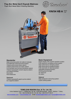 KN/54 HB A - Flaş Alın Kaynak Makinası