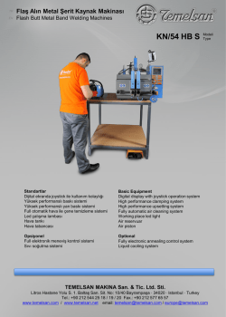 KN/54 HB S - Flaş Alın Kaynak Makinası