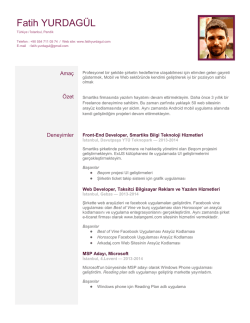 Özgeçmişi İndir - fatih yurdagül