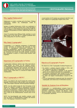 CRYPTOGRAPHY PROGRAM - Iam - Middle East Technical University
