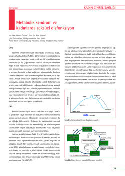 Metabolik sendrom ve kadınlarda seks&uuml;el disfonksiyon