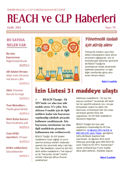 REACH ve CLP Haberleri