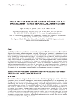 yakın fay yer hareketi altında ağırlık tipi kıyı duvarlarının kayma