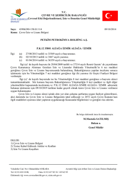 T.C. &Ccedil;EVRE VE ŞEHİRCİLİK BAKANLIĞI &Ccedil;evresel Etki