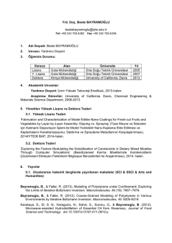 Detaylı &Ouml;zge&ccedil;miş - gıda m&uuml;hendisliği