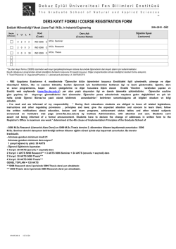 ders kayıt formu / course regıstratıon form