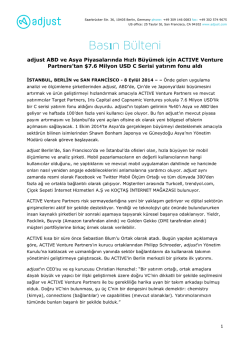 adjust ABD ve Asya Piyasalarında Hızlı B&uuml;y&uuml;mek i&ccedil;in ACTIVE