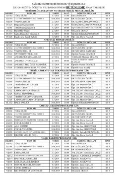 i.&ouml; - sağlık hizmetleri meslek y&uuml;ksek okulu