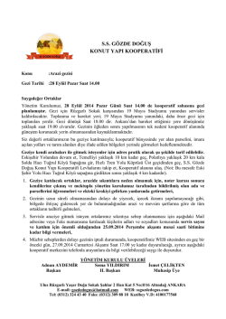S.S. G&Ouml;ZDE DOĞUġ KONUT YAPI KOOPERATĠFĠ