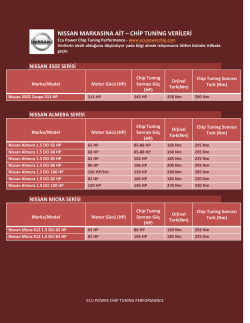 NISSAN MARKASINA AİT – CHİP TUNİNG VERİLERİ