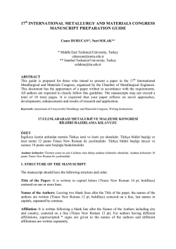 17 international metallurgy and materials congress manuscript