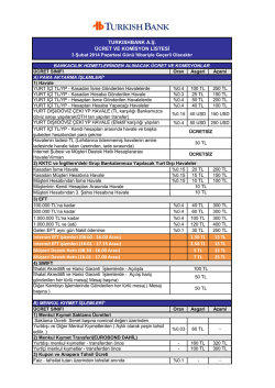 Internet EFT işlemleri (08:00 - 16.00 Arası) 1.50 TL 15