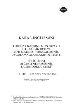 K AR AR İNCELEMESİ