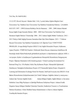 Yrd. Do&ccedil;. Dr.Halil KARA Yıldırım Beyazıt &Uuml;niversitesi Tıbbi