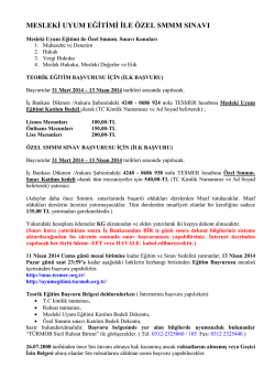 SM den SMMM ye GE&Ccedil;İŞ 2014/2. D&Ouml;NEM M&Uuml;RACAATLARI BAŞLADI