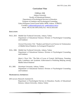Curriculum Vitae - Ankara &Uuml;niversitesi