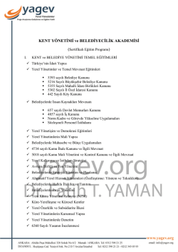 KENT Y&Ouml;NETİMİ ve BELEDİYECİLİK AKADEMİSİ