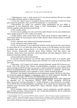 2014 Yılı İcra M&uuml;d&uuml;r ve İcra M&uuml;d&uuml;r Yardımcılığı Yazılı Sınav İlanı