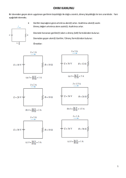Ders 1 - DİREN&Ccedil; DEVRELERİ