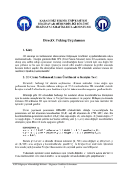 DirectX Picking Uygulaması - Karadeniz Teknik &Uuml;niversitesi