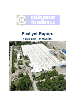 2014 Yılı 1.Ara D&ouml;nem Faaliyet Raporu