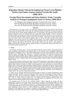 Doğrudan Yabancı Yatırım ile End&uuml;stri
