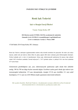 Sonja Kohn, HP - Renk Işık Tedavisi, Işık ve Rengin Enerji İlkeleri