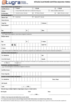 NİTELİKLİ ELEKTRONİK SERTİFİKA BAŞVURU FORMU - E