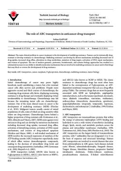 The role of ABC transporters in anticancer drug transport