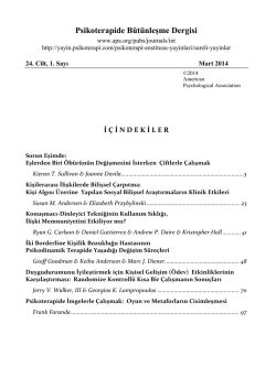 Psikoterapide B&uuml;t&uuml;nleşme Dergisi