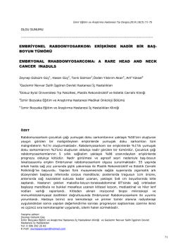embriyonel rabdomyosarkom - Bozyaka Eğitim ve Araştırma Hastanesi