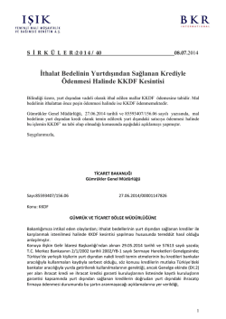 İthalat Bedelinin Yurtdışından Sağlanan Krediyle &Ouml;denmesi Halinde