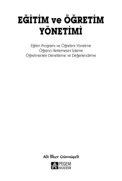 EĞİTİM ve &Ouml;ĞRETİM Y&Ouml;NETİMİ