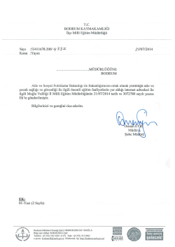 T.C. BODRUM KAYMAKAMLIĞI İl&ccedil;e Milli Eğitim M&uuml;d&uuml;rl&uuml;ğ&uuml;