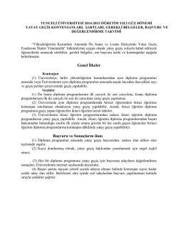 Genel İlkeler Başvuru ve Sonu&ccedil;ların ilanı