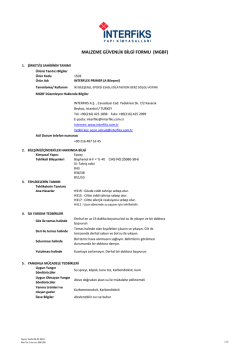 Malzeme G&uuml;venlik Bilgi F&ouml;y&uuml;