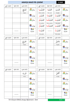 arapça mazi fiil çekimi