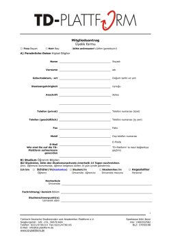 Mitgliedsantrag &Uuml;yelik formu - TD