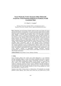 Sosyal Medyada Twitter Konuşma Diline İlişkin Bir