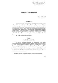 warrior at muhibbi divan - DSpace@uludag