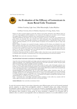 An Evaluation of the Efficacy of Lornoxicam in Acute Renal Colic