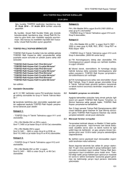 TOSFED Ralli Kupası Kuralları