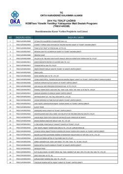 TR83/14/KOBİ Asıl ve Yedek Listesi