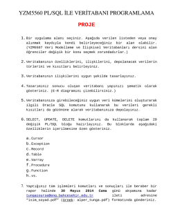 yzm5560 pl/sql ile veritabanı programlama proje