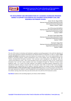 the development and implementation of a guidance counseling