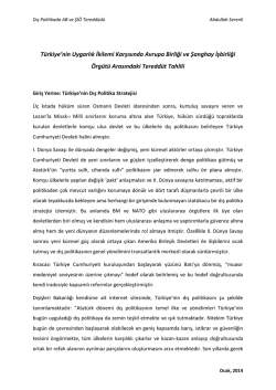 Dış Politikada AB ve Şİ&Ouml; Teredd&uuml;d&uuml;