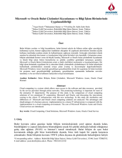 Microsoft Ve Oracle Bulut &Ccedil;&ouml;z&uuml;mleri Kıyaslaması Ve Bilgi İşlem